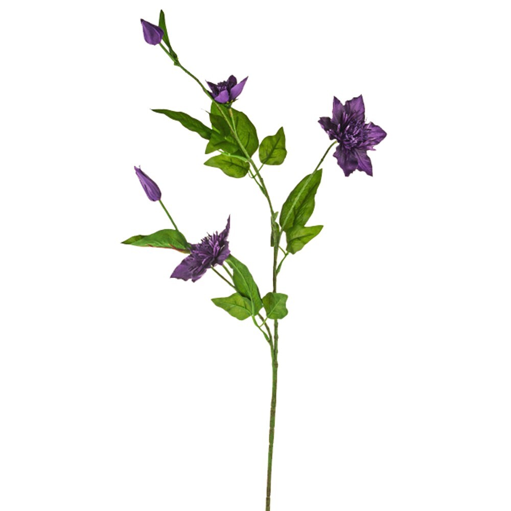 Clematis Spray Artificial Silk 79cm Purple