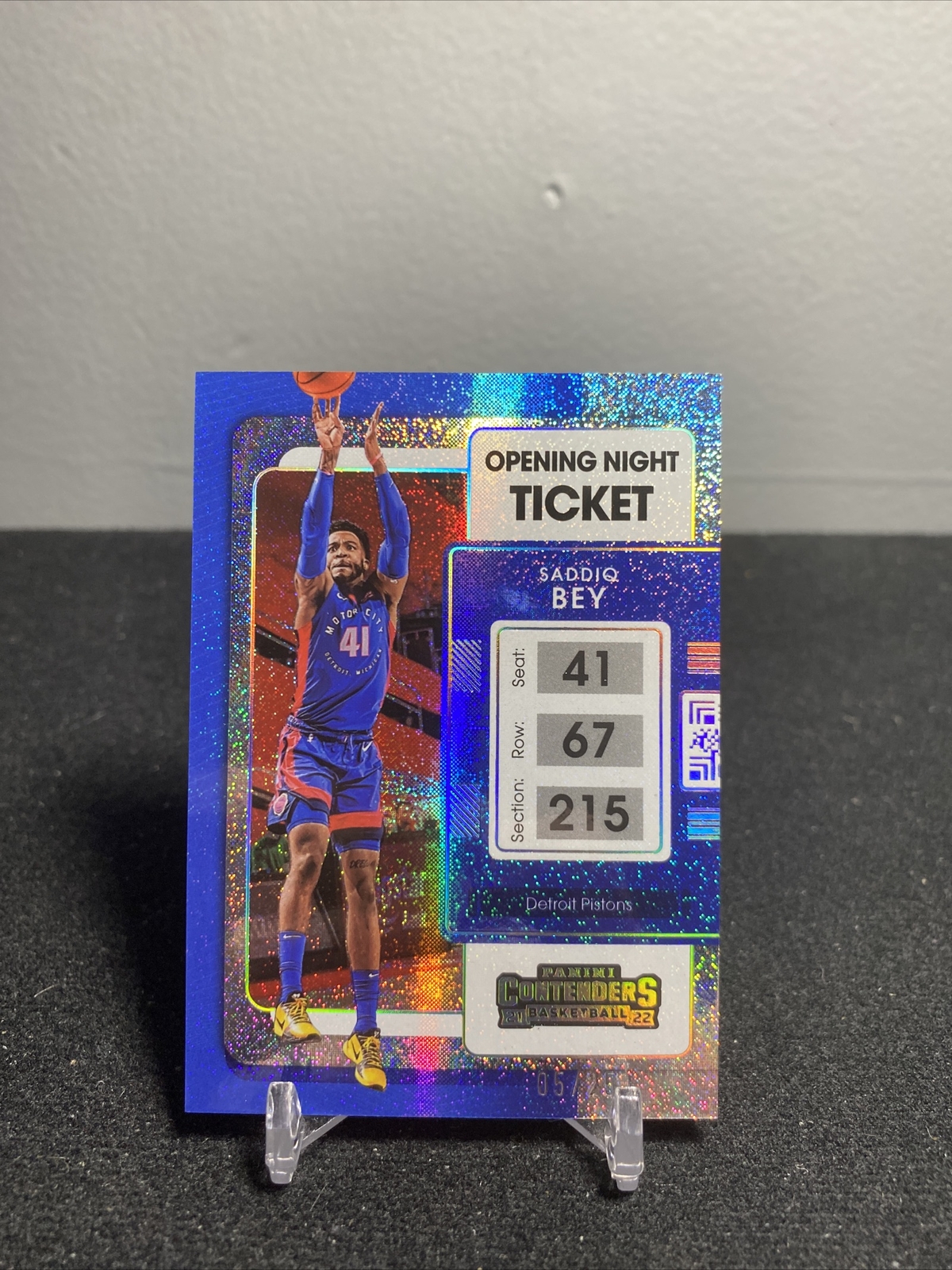 2021-22 Panini Contenders FOTL Saddiq Bey Opening Night Ticket /25 #98