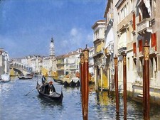 GRAND CANAL VENICE by R. Santoro boat Tile Mural Kitchen Backsplash Ceramic 10x8