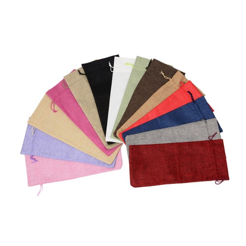 5Pcs Wine Bottle Bags Burlap Gift Wrap Drawstring Tote Eco Friendly Wine - Picture 6 of 11