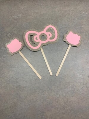Miss Kitty Pink Cake Topper 3pcs Party Birthday Baby Shower Wedding