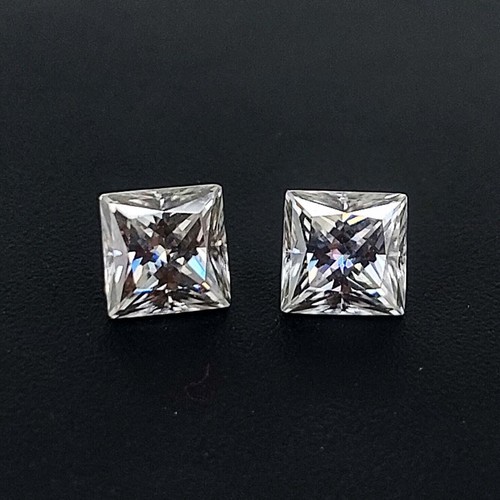 4 MM Lab Grown CVD Diamond Pair D COLOR VVS CLEAN Square Cut Non Certified - Picture 2 of 6