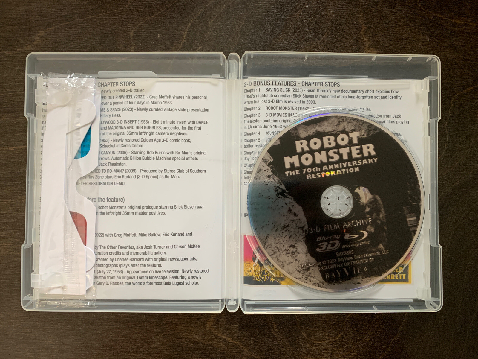 Robot Monster 3D Blu-ray 70th Anniversary Restored 3-D Glasses