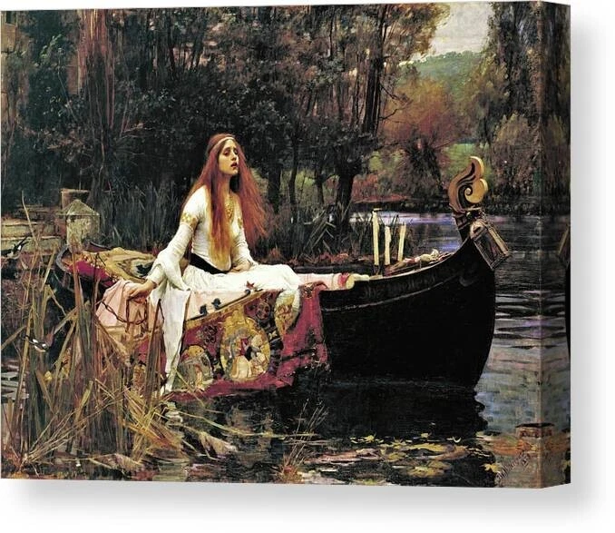 Impresión artística en lienzo giclée o póster o almohada. La Dama de Shalott Foto 2 de 4