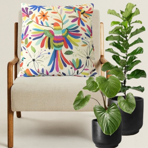 Multi-coloured Mexican Bird Cushion Cover Retro Decorative Abstract Otimo Gift - Picture 5 of 13
