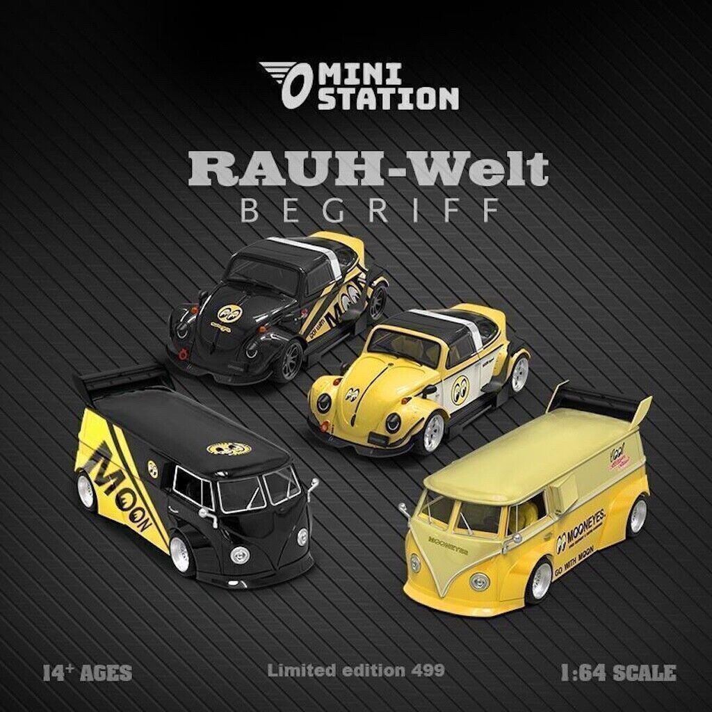 ミニカー Auroramode RWB964 VW-T1 trailer set VOLKSWAGEN T1 BUS VW PORSCHE 964 &TRAILER FALKEN SET 1/64 BY