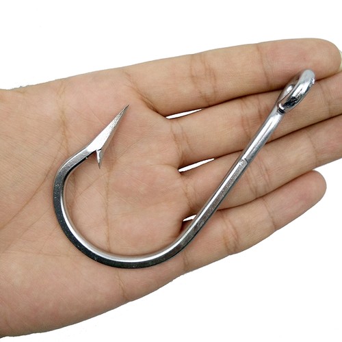 10PCS Strong Stainless Steel Fishing Hooks Sea Demon Tuna Hook Size 4/0-12/0 - Picture 7 of 25