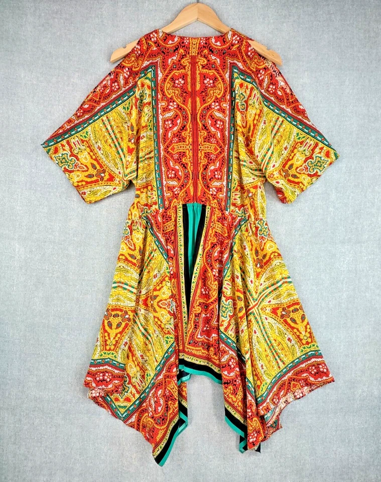 Vestido Nine West Para Mujer 4 Colorido Bohemio Cachemira Elastizado Rayón Hombro Frío Foto 2 de 4