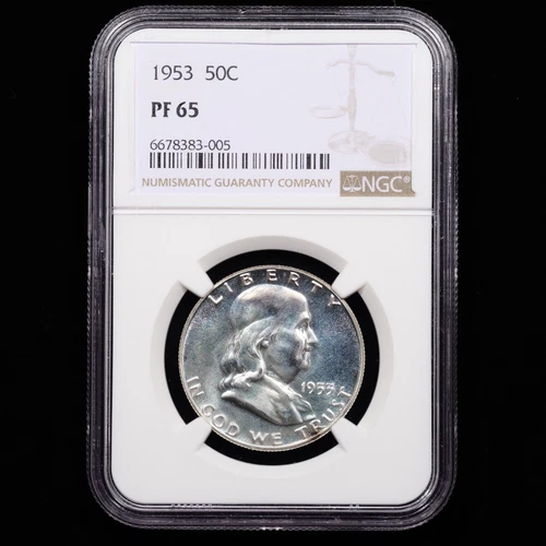 1953 Proof Franklin Half Dollar 50c - NGC GRADED PF65 - Stellar!