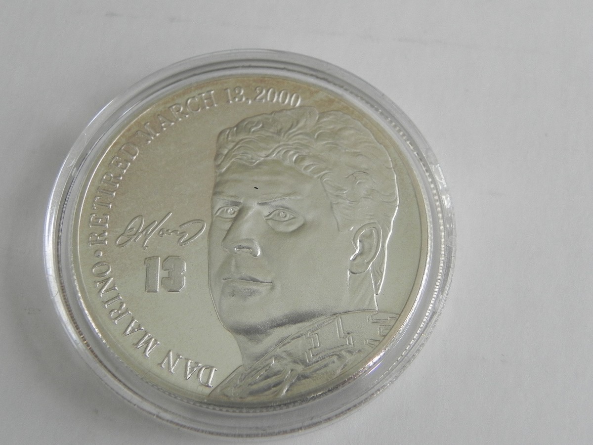 HIGHLAND MINT DAN MARINO COMMEMORATIVE RETIREMENT SILVER COIN