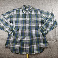 Vintage McGregor Million Mile Scotset Shirt Mens L Green Loop Collar 60s 70s