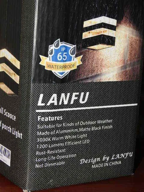 Lanfu LED Wall Sconce Waterproof Porch Light eBay
