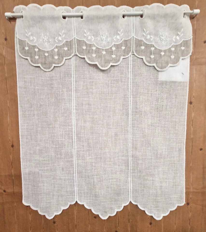 Tendina a vetro bianca per finestre,varie combinazioni di lunghezze e larghezze - Immagine 4 di 4