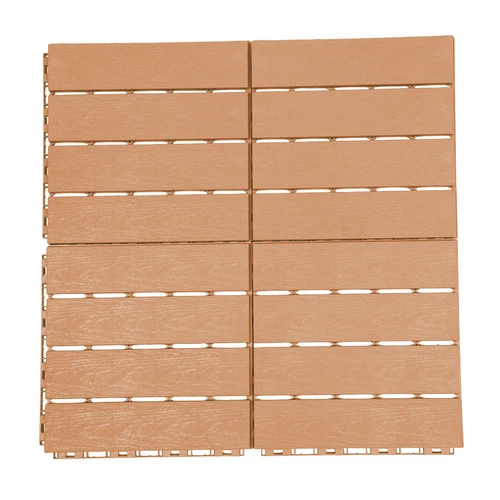30X Plastic Interlocking Deck Tiles Dark Wood Grain Outdoor Patio Pavers 12"x12" - Picture 4 of 6