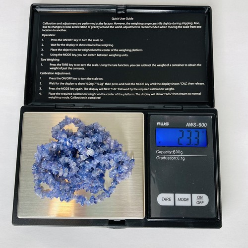 Tanzanite Freeform Chip Necklace 36" Strand 116.5 CTW Endless Natural Purple 23g - Picture 3 of 12