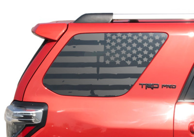 Distressed USA Flag Decal Fits 2010-2023 Toyota 4Runner TRD PRO Rear windows TF2