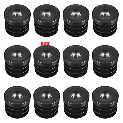 Round Black Plastic Nut Plugs M6/M8/M10 Threaded End Cap Insert Chair Table Feet - Picture 17 of 28