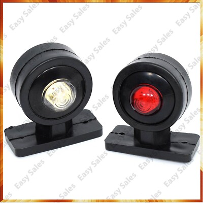 2x Weiss+Rot Begrenzungsleuchte Positionleuchte 12V/24V  LED LKW PKW Anhänger