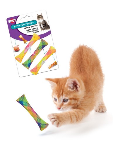 SPOT Kitty Fun Tubes Cat Toys Multi, 3.25 Inches 2-Pack - Picture 4 of 5