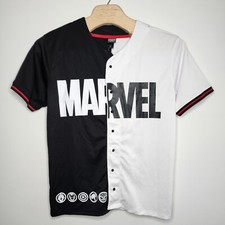 Disney Parks Marvel Avengers Baseball Jersey Men's Adult Size Black White NEW