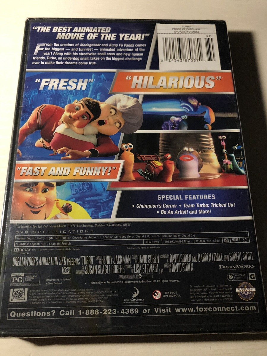 Turbo (2013) DVD NEW Sealed Dreamworks Animated Adventure | eBay