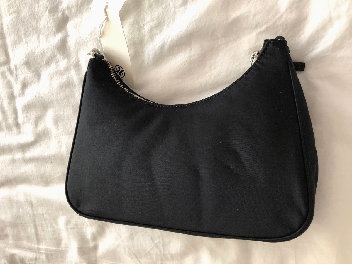 New Tory Burch Black Small Virginia Nylon Shoulder Bag Crossbody