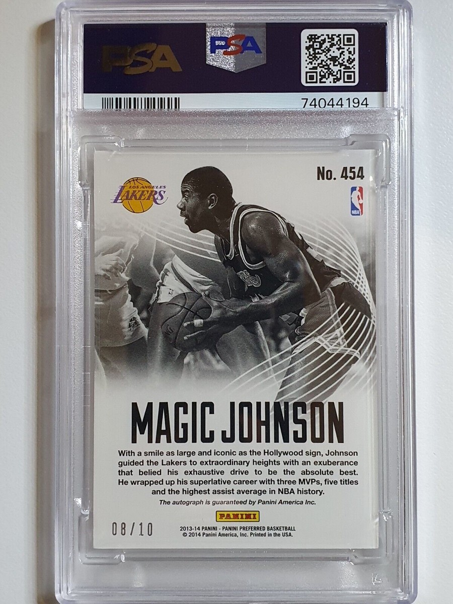 2013 Preferred Magic Johnson AUTO PURPLE /10 Signature - PSA 10