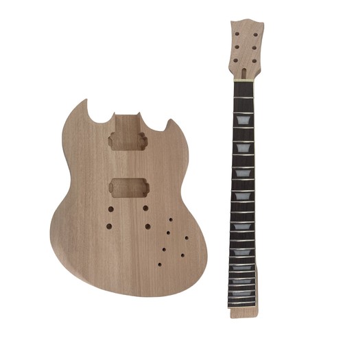 1set Guitar Kit Guitar Neck 22fret Guitar Body Unfinished Mahogany Wood - 第 6/9 張圖片