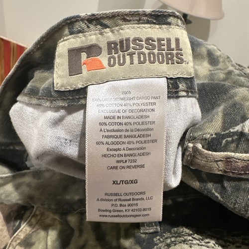 Russell Outdoors Camo Pants Mens XL Brown Mossy Oak Cargo Outdoor Hunting - Picture 9 of 9