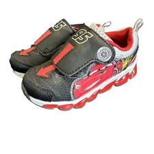 Disney Cars Lightning McQueen Toddler 8 Light Up Shoes Gently Used Great Shape