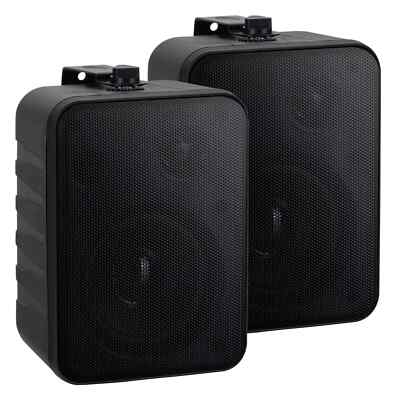 Lautsprecher Paar Monitor Hifi Box Wand Montage Bügel schwarz 10W 2-Wege kompakt