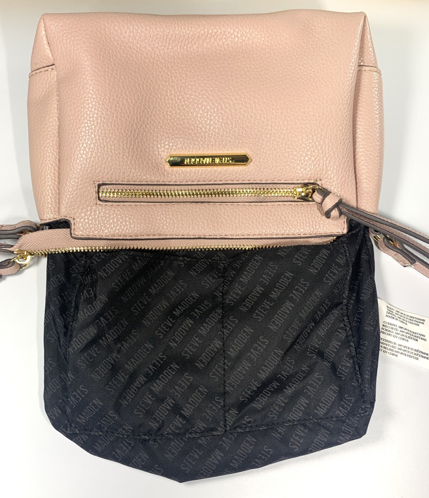Steve Madden Pebbled Leather Crossbody Purse Pink Gem