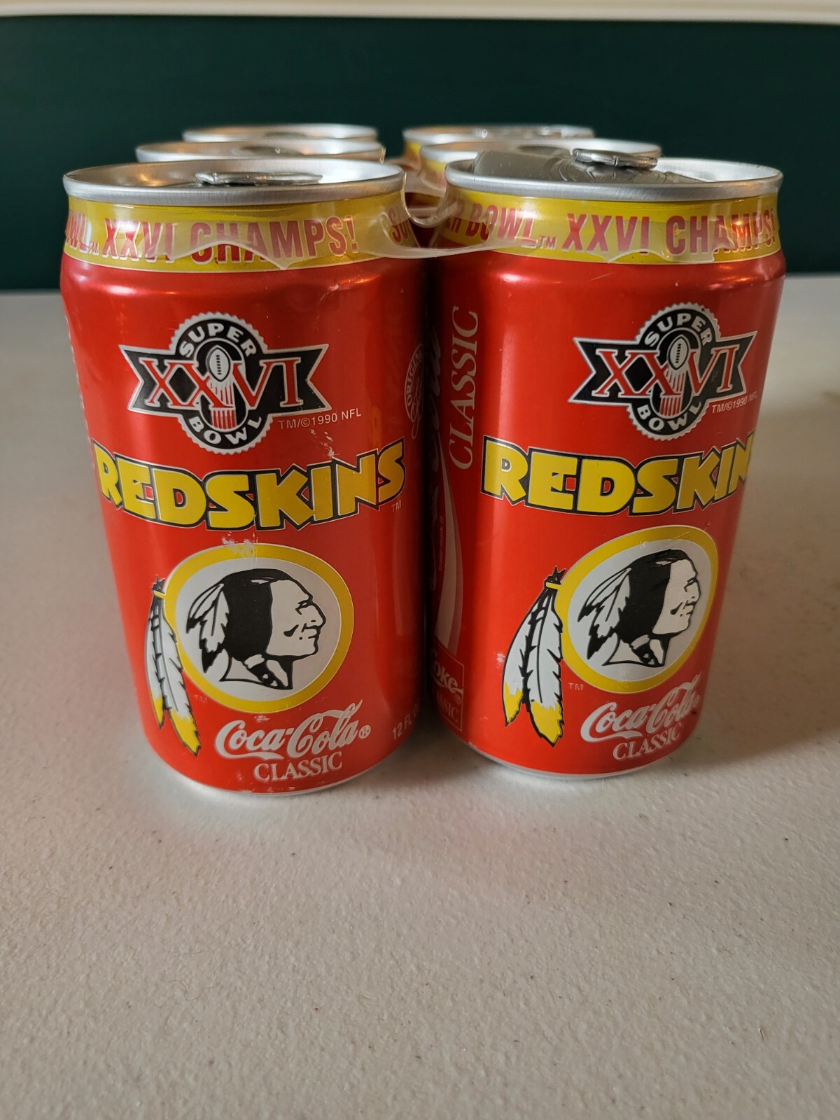 6 Pack Redskins Super Bowl 26 Coca-cola Cans. All Are Full Except 1. | eBay