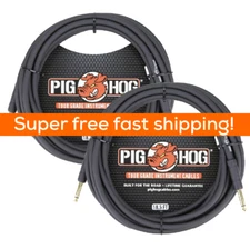 2 Pack Pig Hog PH186 8mm Tour Grade Instrument Cable 18.6 FT - New