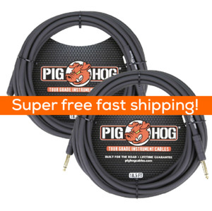 Strukture Pig Hog PH186 1/4" Inch 8mm Rubber Instrument Guitar Bass Cable 18.5ft