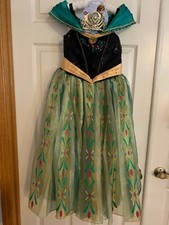 Disney, Girl's 7/8-Frozen Anna Deluxe Coronation Costume Dress  Crown-Brand New