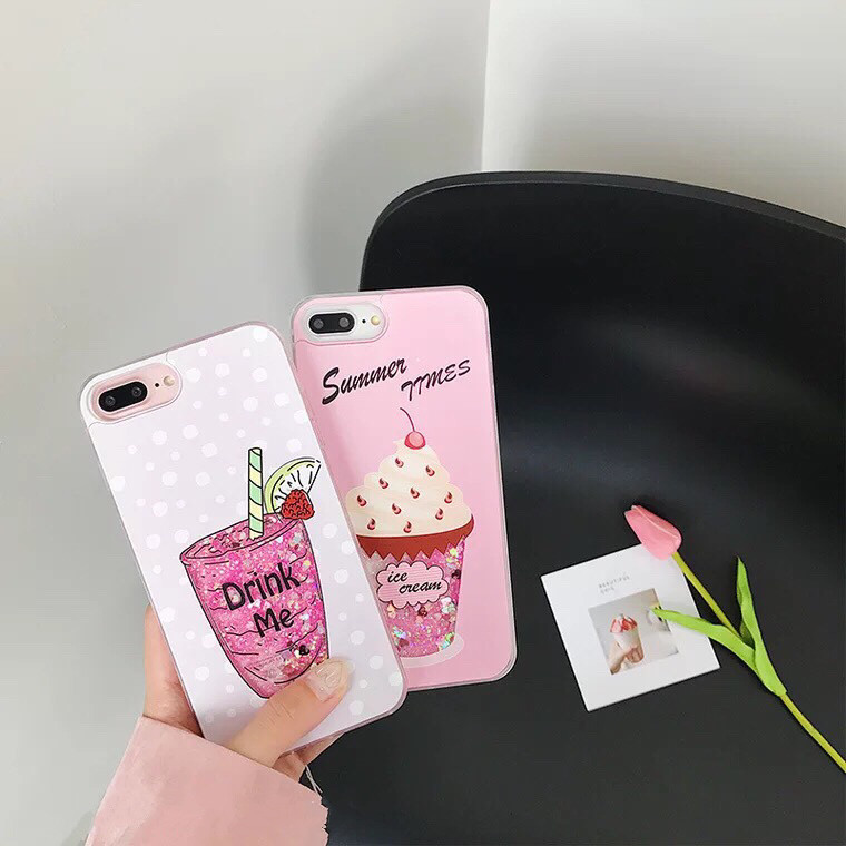 Glittering liquid-filled summer juice iPhone cases drink me sparkling cases - Picture 2 of 7