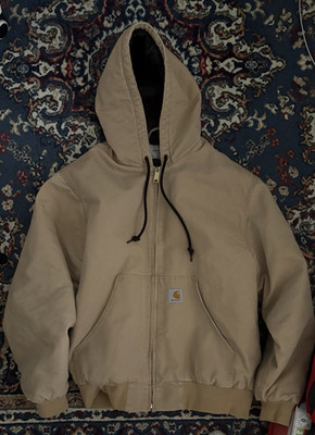 Carhartt WIP OG Active Jacket Kapuzenjacke L Beige gesteppt Reißverschluss