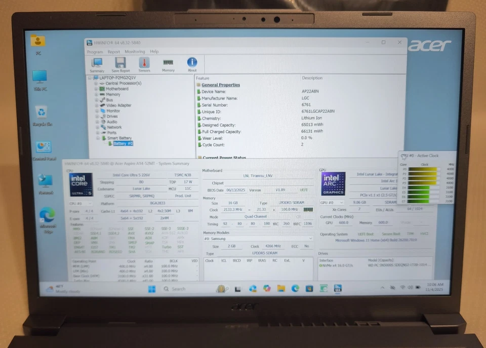 Acer Aspire 14 AI, 14“ TOUCH, Intel Core Ultra 5 226V, 16 GB, 1 TB, LIKE NEW - Bild 3 von 4