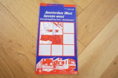  1987 Amsterdam Niederlande GVB Bus Straßenbahn Streckenplan