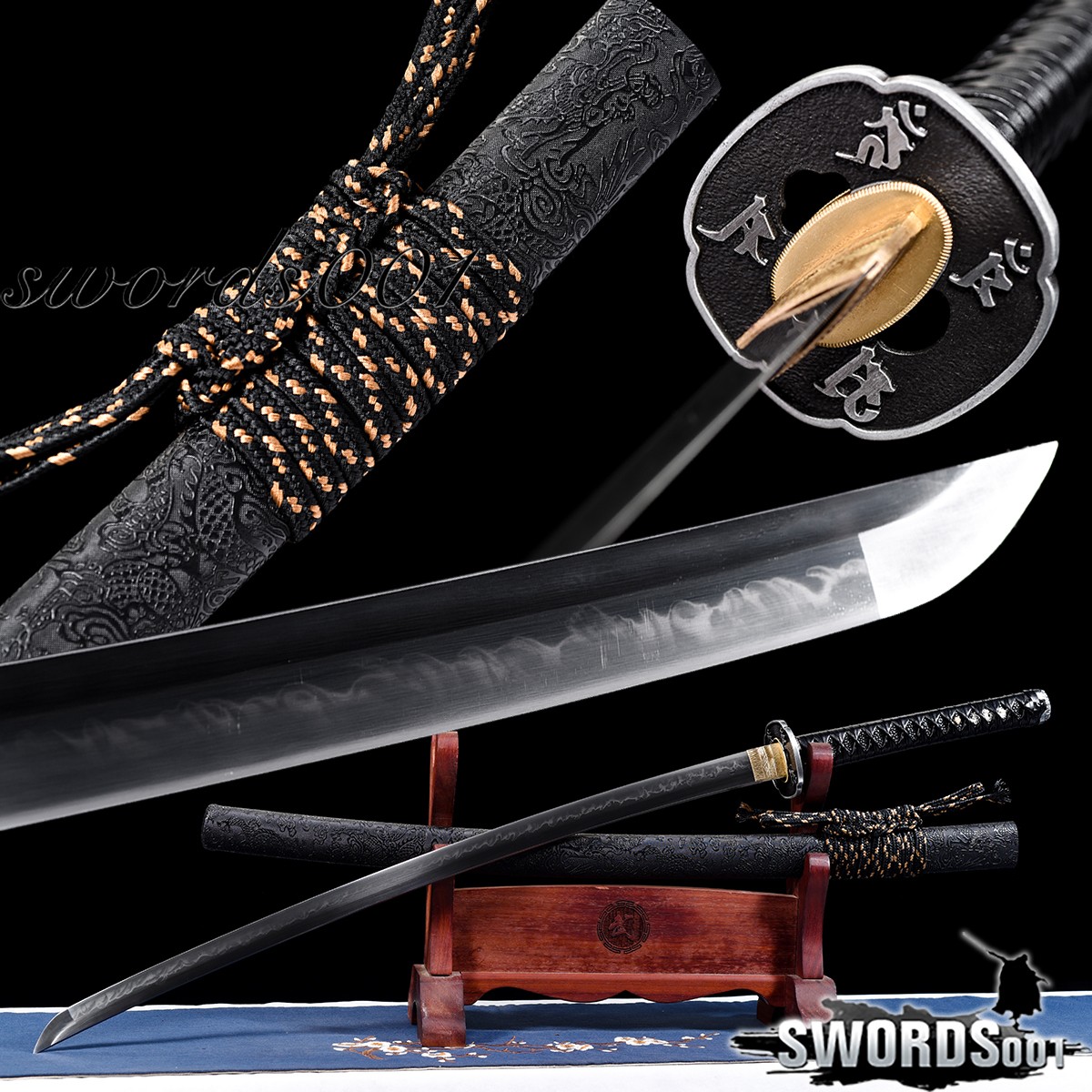 Espada Katana Samurai Japonesa Acero T10 Pulida a Mano Arcilla Templada Real Hamon
