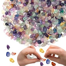 Fluorite Crystal Beads for Jewelry Making 400 Pcs Natural Chip Stone Beads 5-...