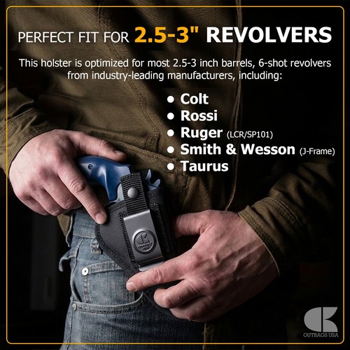 H&R 622 2,5" | Nylon OWB außen offen Tragegürtel Holster mit Rd. Schlaufen - Bild 5 von 10