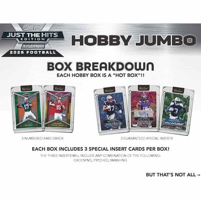 2026 Wild Card Alumination Just the Hits Football Hobby Jumbo