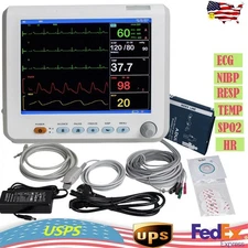 Carejoy 6-Parameter ICU Sign Cardiac Monitor ECG TEMP PR Machine CE