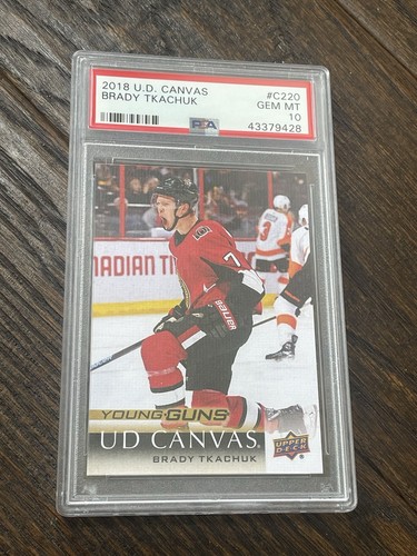 *** 2018 Upper Deck Young Guns Canvas BRADY TKACHUK RC Rookie PSA 10 Mint ***