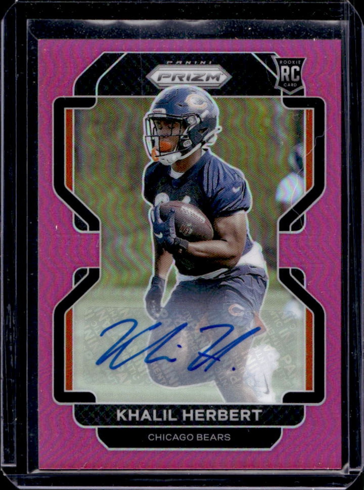 2021 Prizm Khalil Herbert Rookie Auto RC Pink Rookie #425 Bears