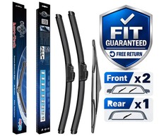 For Hyundai i30 2011-2012 Front Rear Windscreen Wiper Blades x3 24"18"12"