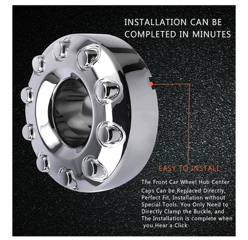 Pair of Front 10 Lug Chrome Wheel Center Hub Cap 5C3Z1130NA Compatible with Ford - Picture 3 of 10
