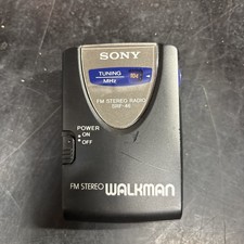 Sony Walkman SRF-46 Black FM Stereo Portable Pocket Radio Tested Works